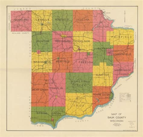 Map Of Sauk County Wisconsin - Alanna Leontyne