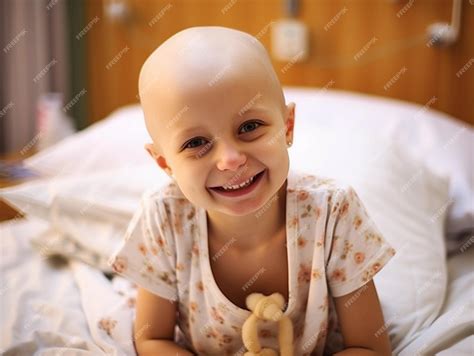 Premium Photo | A girl with cancer receiving care while smiling