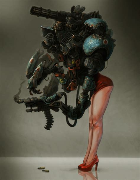 ArtStation - Dieselpunk pinup mech #3
