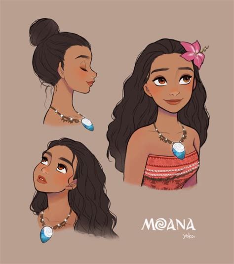 the character moan from moana is shown in three different poses and ...
