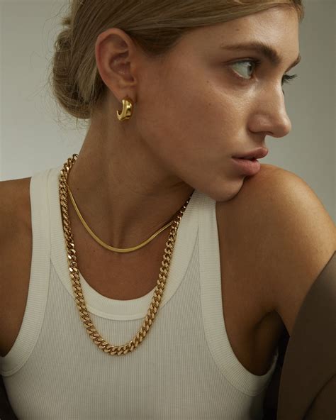 Wide curb necklace cuban curb necklace gold chunky necklace thick curb