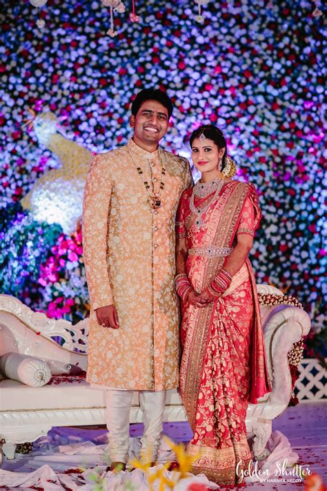 Telugu bride and groom | Wedding dresses men indian, Wedding dress men