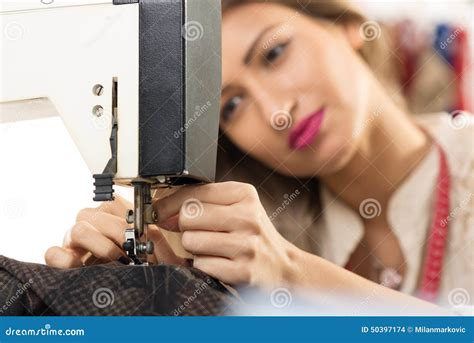 preparing sewing machine stock photo image  indoor