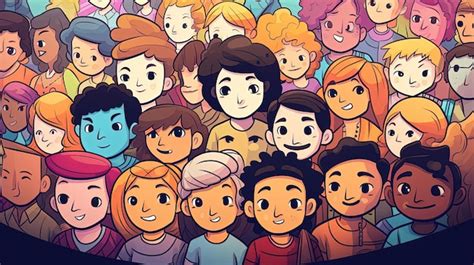 premium photo  people colors   cartoon illustration