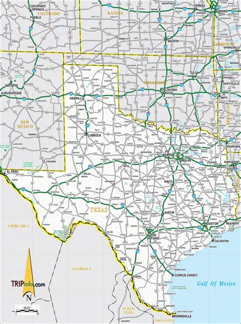 Texas Road Map - Texas Road Map With Cities And Towns | Printable Maps