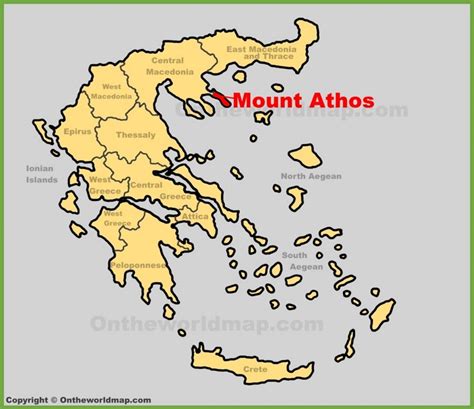 Mount Athos location on the Greece map - Ontheworldmap.com