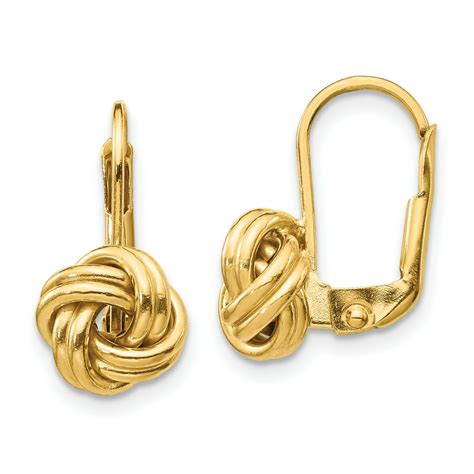 IceCarats - 14k Yellow Gold Love Knot Leverback Earrings Lever Back Drop Dangle - Walmart.com ...