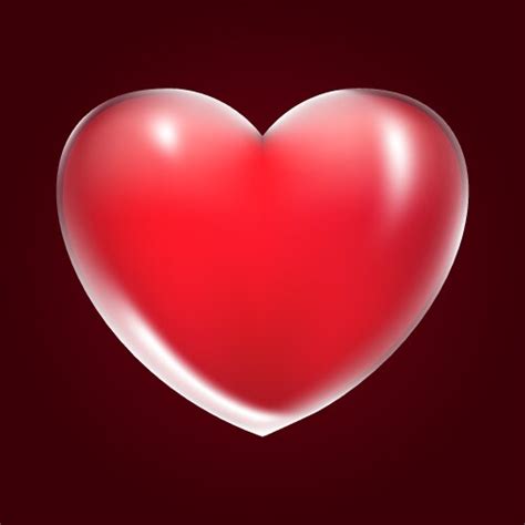 Red realistic glass heart plastic transparent Vector Image