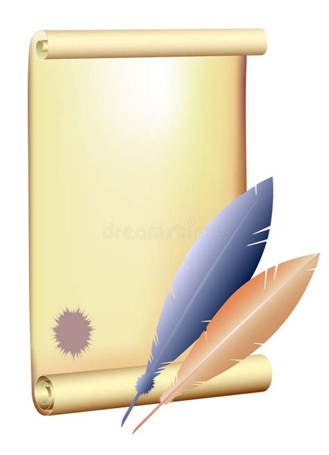 Old parchment with quill stock vector. Illustration of paper - 17618704