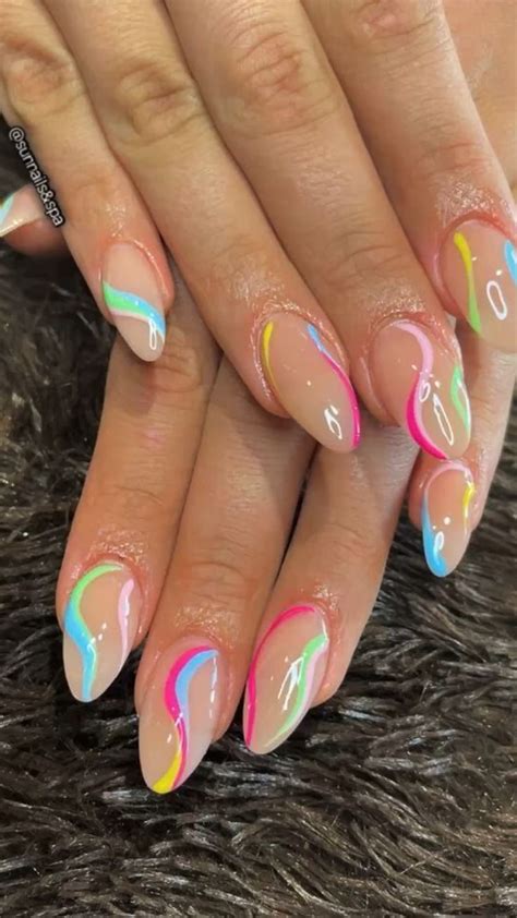 preppy nails for summer!!! | Oval nails, Gel nails, Stylish nails