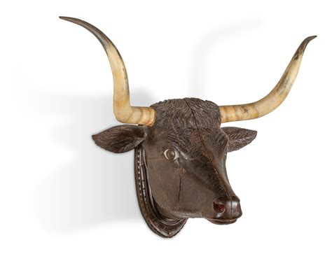 Carved Bull Head from Ben Thompson's Bulls Head Saloon — Old West Events