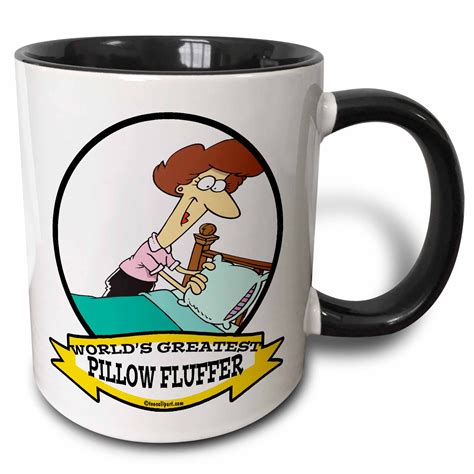 Funny Worlds Greatest Pillow Fluffer Women Cartoon 11oz Two-Tone Black