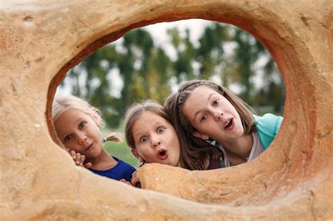 premium photo surprised  children    park children play
