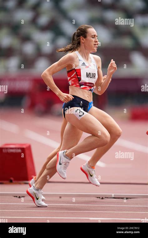 Laura Muir participating in the 1500 meters with at the Tokyo 2020 ...