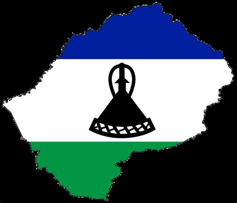 Lesotho Flag Map - MapSof.net