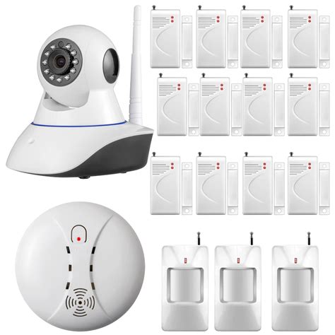 720P IP Camera WiFi Alarm System for Home Villa Burglar Fire Smoke Security Sensors Detector-in ...