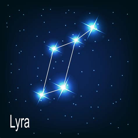 The constellation Lyra star in the night sky. 3392913 Vector Art at