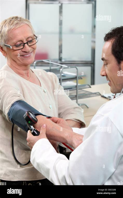 blood pressure checked  res stock photography  images alamy