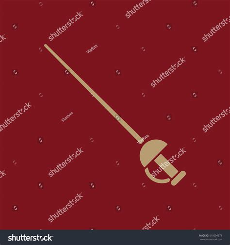 Sword Icon Epee Symbol Flat Illustration Stock Illustration 519294373 ...
