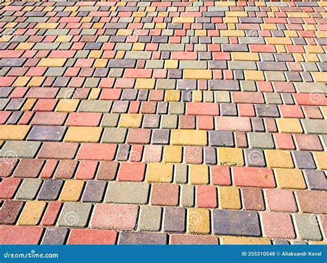 A Pavement of Colored Bricks Stock Photo - Image of tile, soil: 255310548