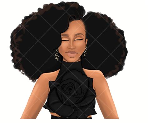 Fashion Clipart Afro Clipart Woman Clipart Black Woman - Etsy