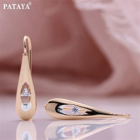 PATAYA Новые полые длинные серьги с каплями воды, белые искусственные ...