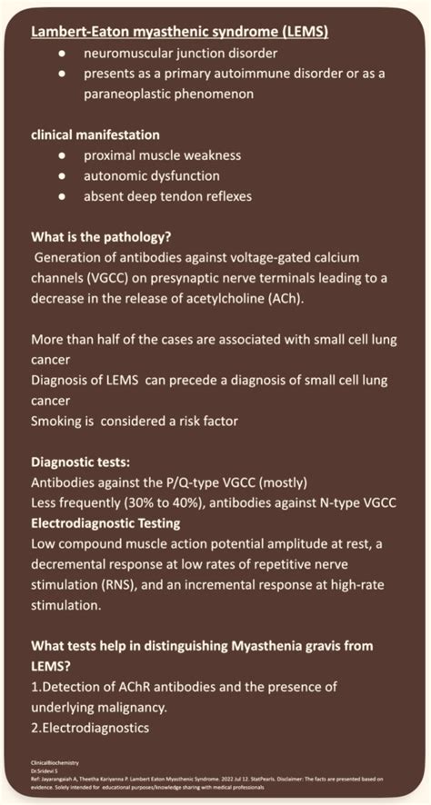 Lambert-Eaton myasthenic syndrome – DrSridevi.Wellness