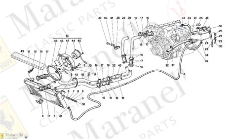 026 - Cooling System parts diagram for Ferrari F40 | Maranello Classic Parts