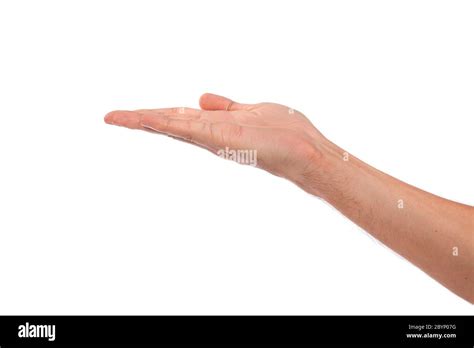 Open palm hand gesture of male hand Stock Photo - Alamy