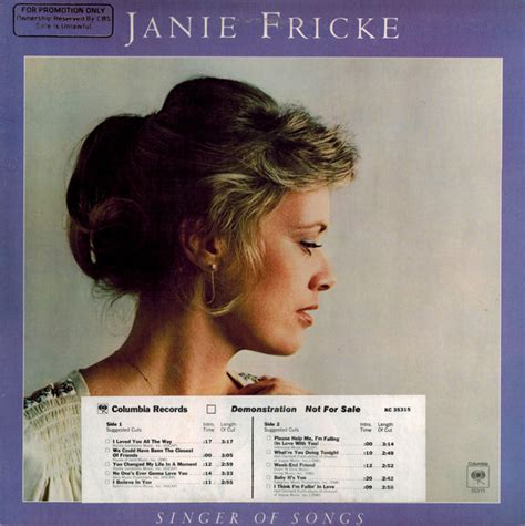 Janie Fricke - Singer Of Songs (1978, Vinyl) | Discogs