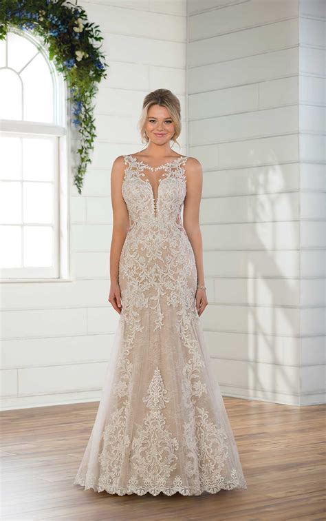 High neck illusion wedding dress 60 photos - Astyledwedding.com