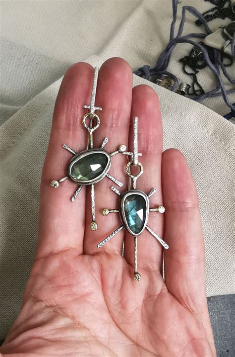 Серьги из серебра, латуни и лабрадора в интернет-магазине на Ярмарке ...