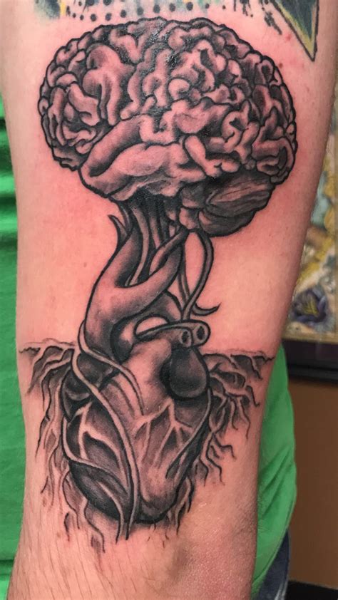 My eighth tattoo! What: Anatomical heart growing into a brain tree When ...