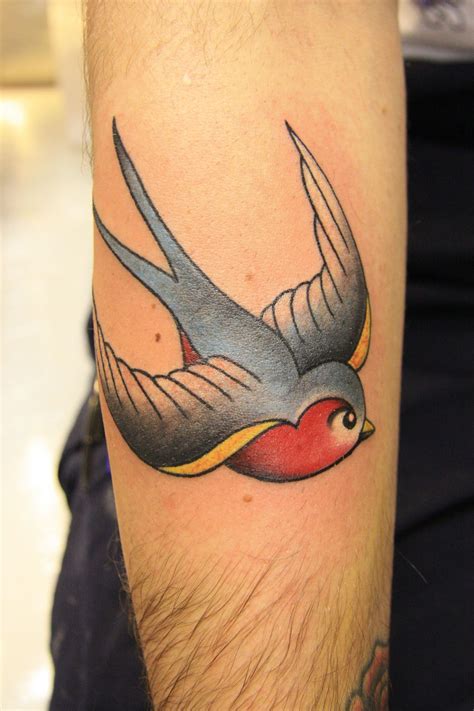 #Old school #swallow on forearm by Susy | Body art tattoos, Neck tattoo ...