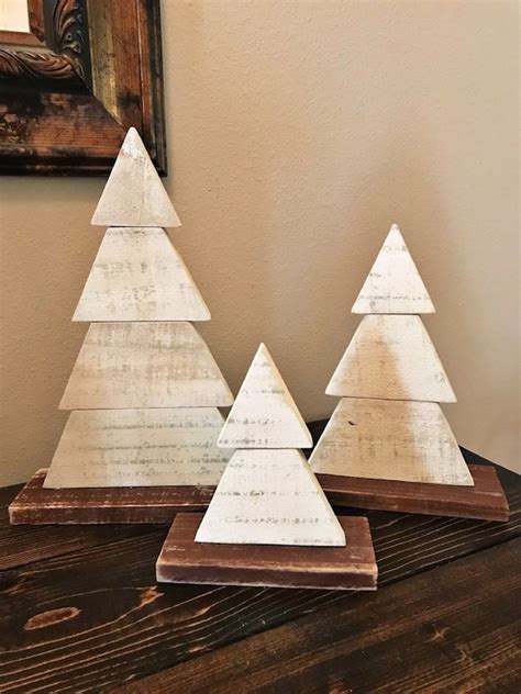 rustic wood christmas tree set   farmhouse trees rustic etsy