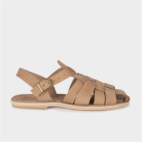 Leather Fisherman Sandals, French Fisherman Sandals, Tan Leather ...