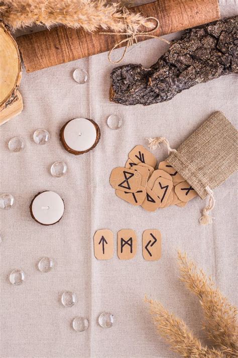 Fortune Telling on Three Scandinavian Runes on the Table Top and ...