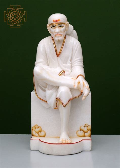 18" Sai Baba Statue | Handmade| Shirdi Sai Baba | Marble Sai Baba ...