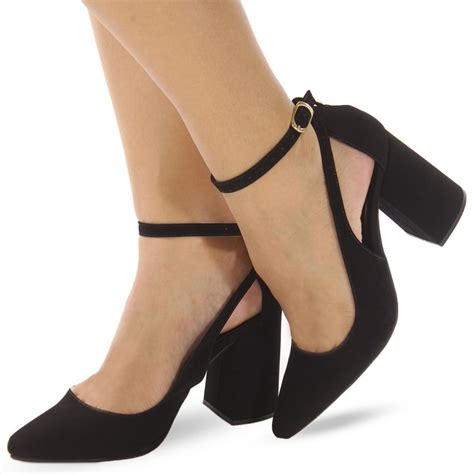 Scarpin Salto Grosso Confortavel - Scarpin Salto Grosso Confortável Fivela Feminino SC9 | Shopee Brasil