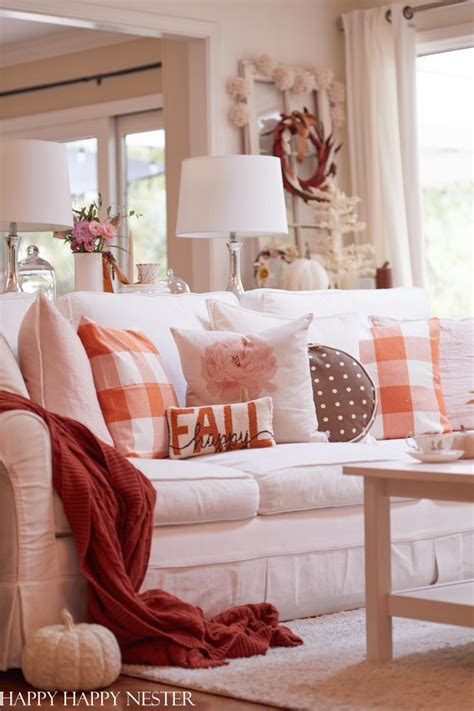 Cozy Fall Decor Ideas with Pink and Orange - Happy Happy Nester