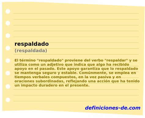 O Que Significa Respaldada - Significado de «respaldado (respaldada)»