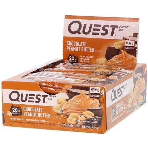 Quest Nutrition Protein Bar Chocolate Peanut Butter 2.12 oz 12 Bars ...