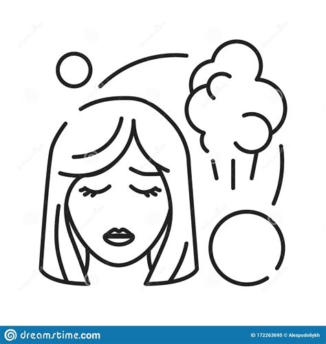 Early Pregnancy Symptoms Fart Black Line Icon. Sickness And Illness