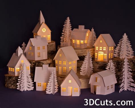 diy christmas village houses template educational printable activities