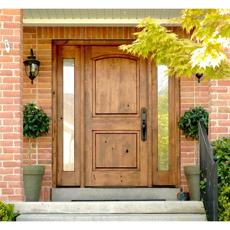 Arch Top Knotty Alder Wood 2 Panel Front Door | Solid wood doors
