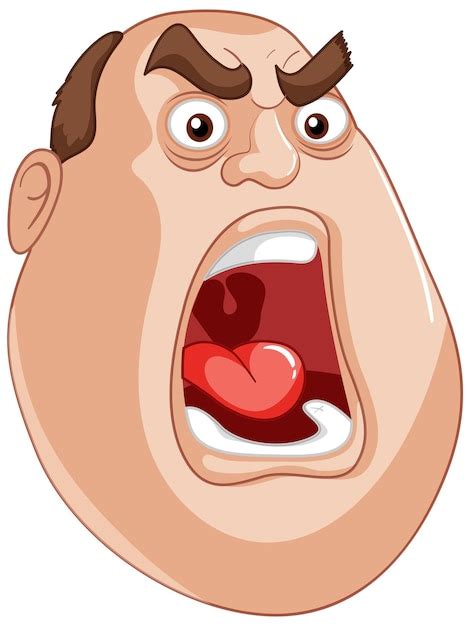 vector angry man cartoon face expression