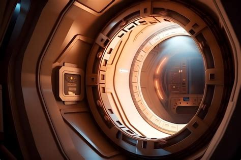 Premium AI Image | 3d Realistic Spaceship Interior Background