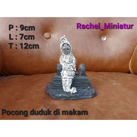 jual miniatur pocong duduk  makam shopee indonesia