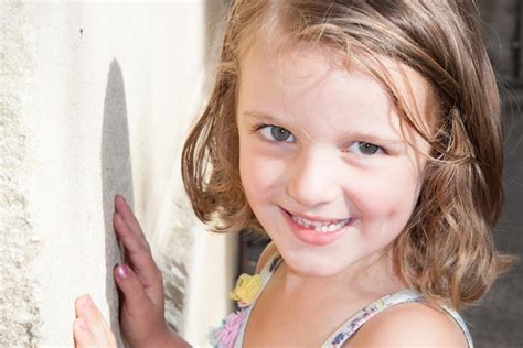 premium photo portrait  adorable smiling happy  girl child