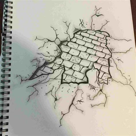 how to draw a cracked wall